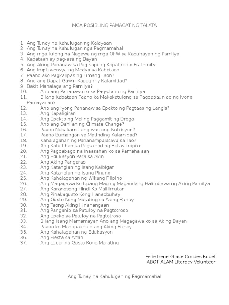 Mga Talata | PDF