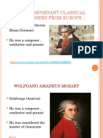 Some Important Classical Composers From Europe