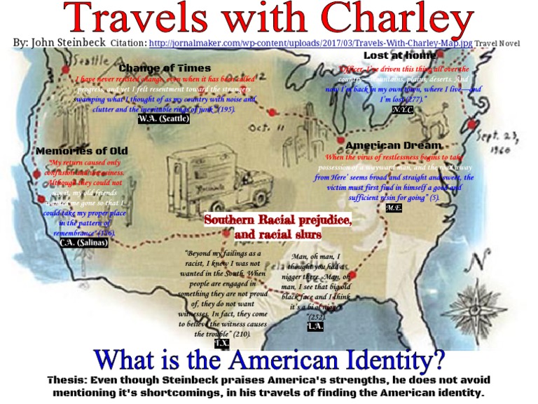 Travels With Charley Map Travels With Charlie Infographic 2 | Pdf