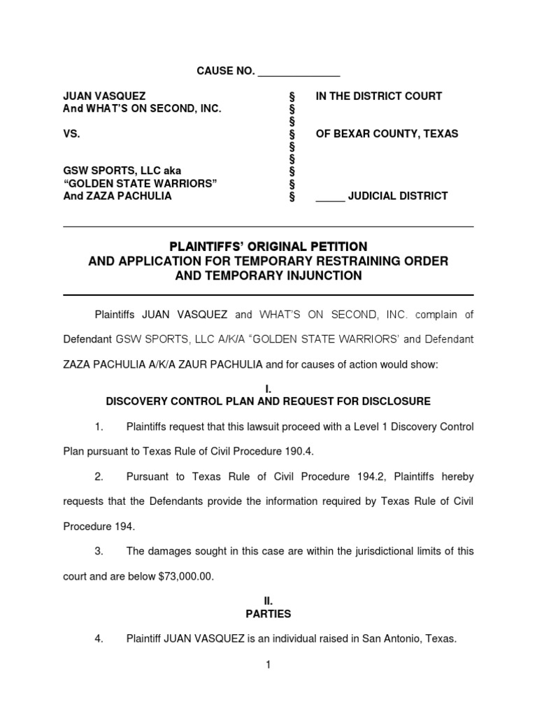 Plaintiffs' Original Petition 05162017 PDF Tortious Interference