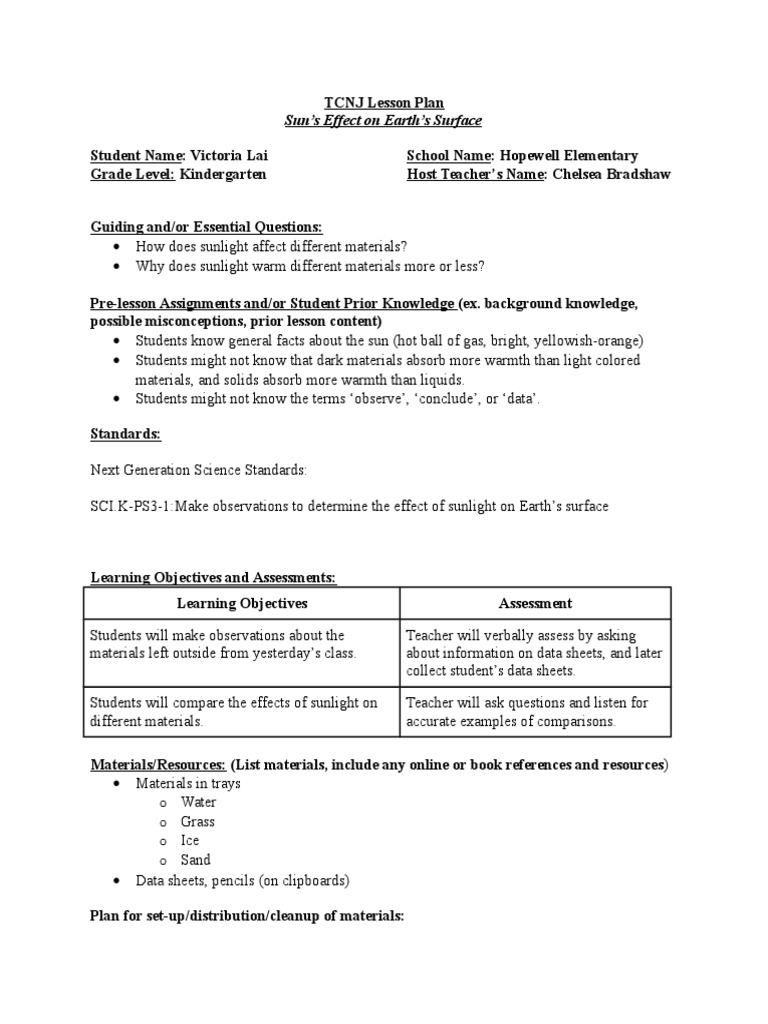 Sun's Effect On Earth's Surface | PDF | Classroom Management | Teachers