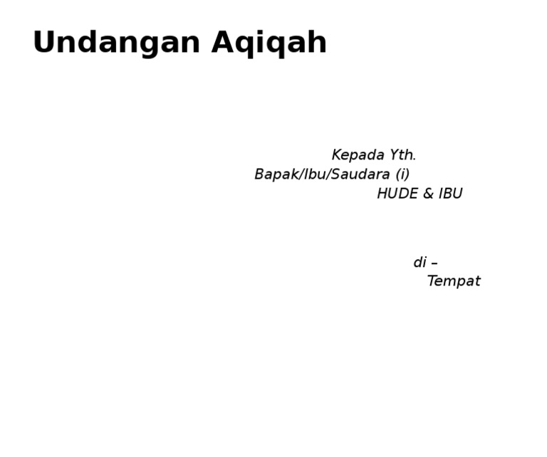 66 Koleksi Contoh Undangan Aqiqah Karena Allah Gratis Terbaru