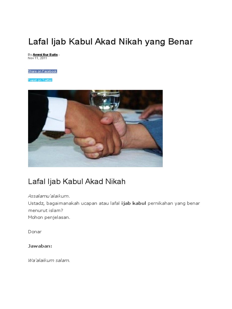 Ucapan Ijab Qobul Nusagates