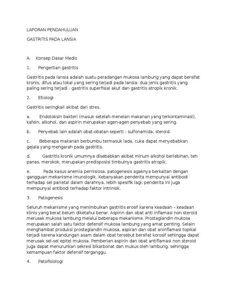 Lp Askep Gerontik Gastritis