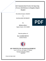 A Study On Hospital Communication Practices For Improving Patient Discharge Process With Reference To Bangalore Baptist Hospital