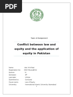 Conflict Between Law and Equity and The Application of Equity in Pakistan