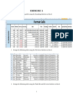 Exercise 1: 1. Design The Following Table Using The Formatting Facilities in Excel