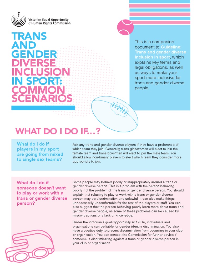 Trans and Gender Diverse Inclusion in Sport | PDF | Transgender ...