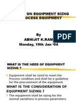 Equipment Sizing