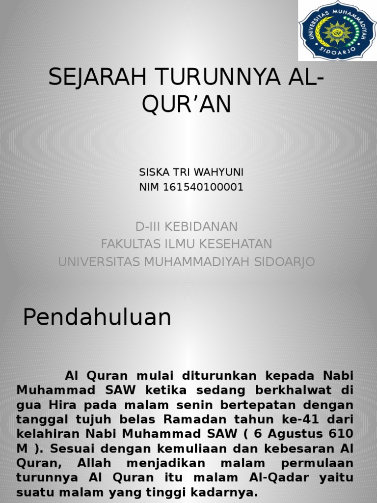 Sejarah Penurunan Al Quran Voooty