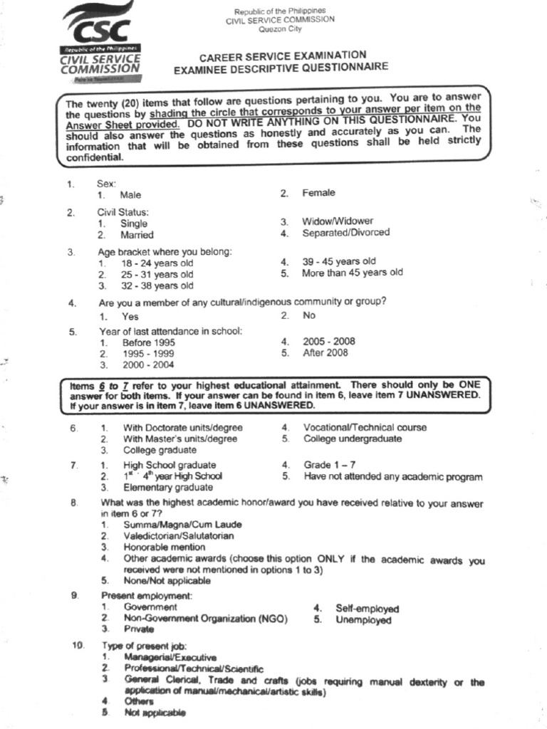 Civil Service EDQ | PDF