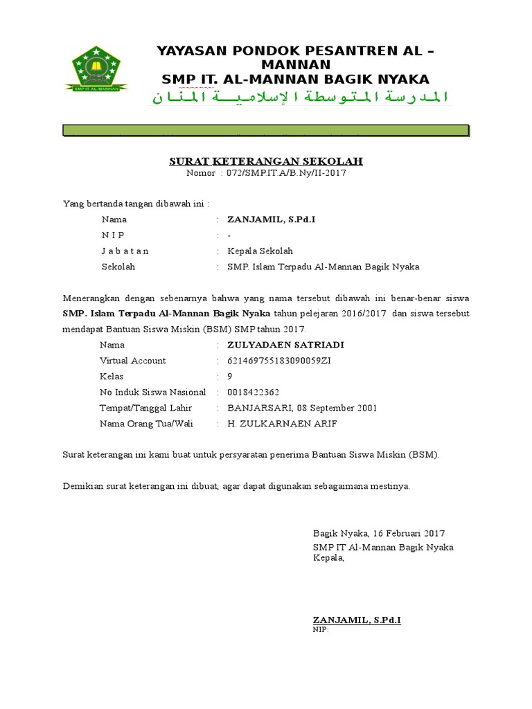 Yayasan Pondok Pesantren Al Mannan Smp It Al Mannan