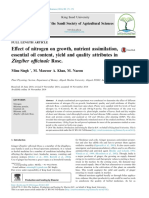 Effect of Nitrogen On Growth, Nutrient Assimilation, Essential Oil Content, Yield and Quality Attributes in Zingiber o Cinale Rosc