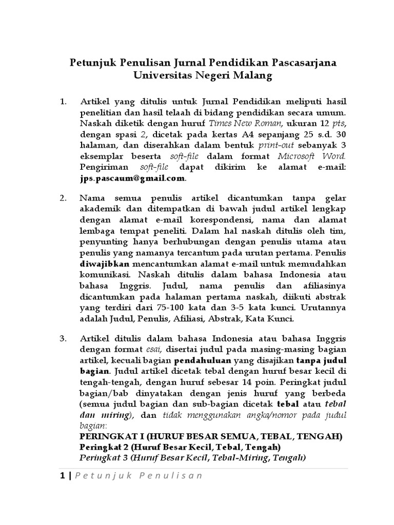 Panduan Penulisan Jurnal Pendidikan | PDF