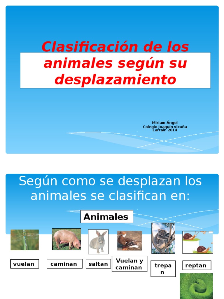 Clasificación de Los Animales Según Su Desplazamiento | PDF