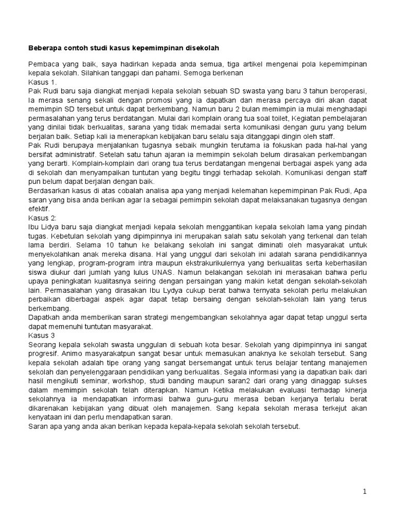 3 Contoh Studi Kasus Kepemimpinan