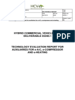 Technology Evaluation Report for Auxiliaries in Hybrid Commercial Vehicles