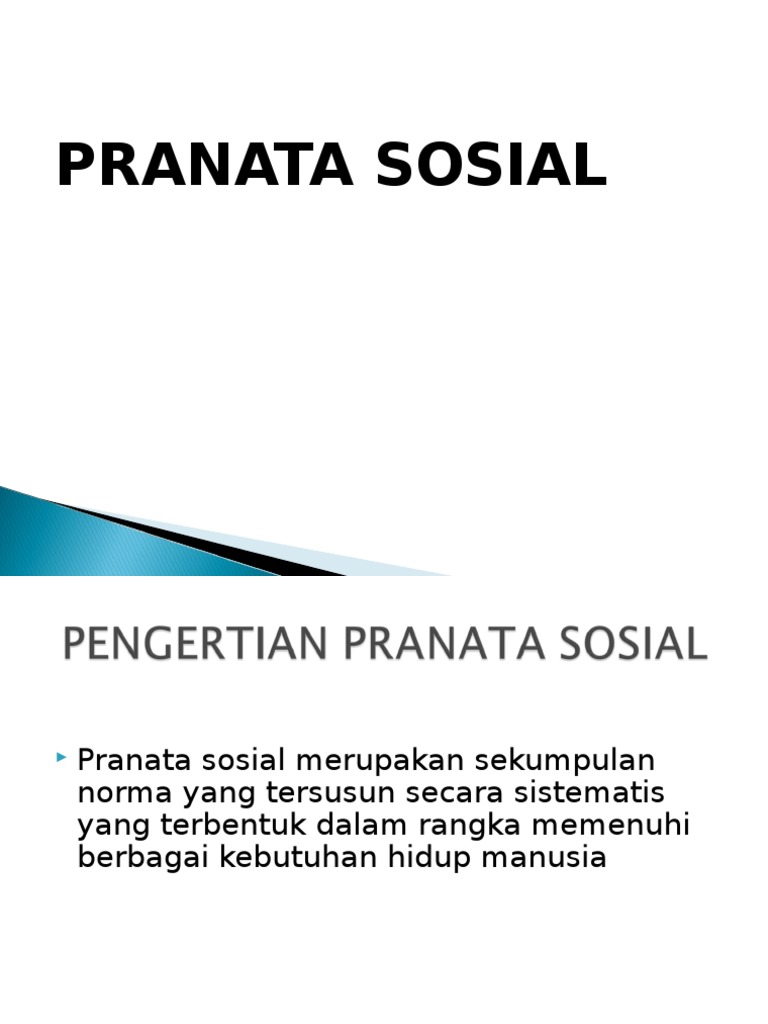 Pranata Sosial | PDF | Politik | Ilmu Sosial