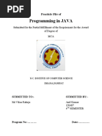 Programming in JAVA: Practicle File of