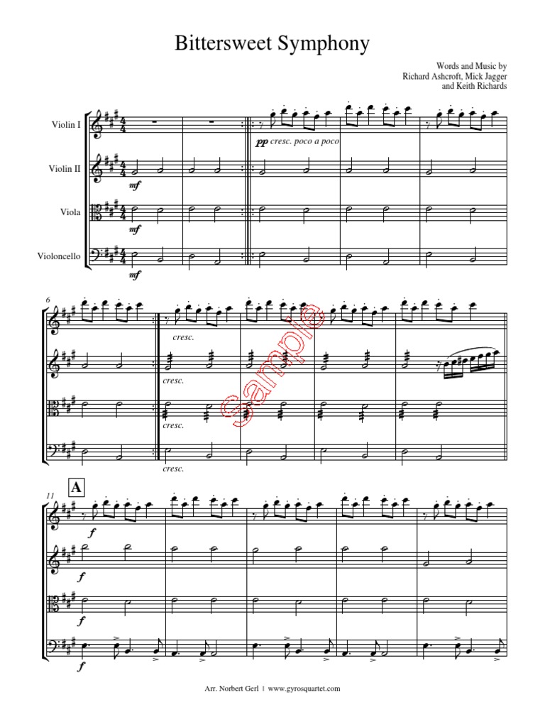 Bittersweet Symphony SAMPLE PDF PDF Mick Jagger Classical Music