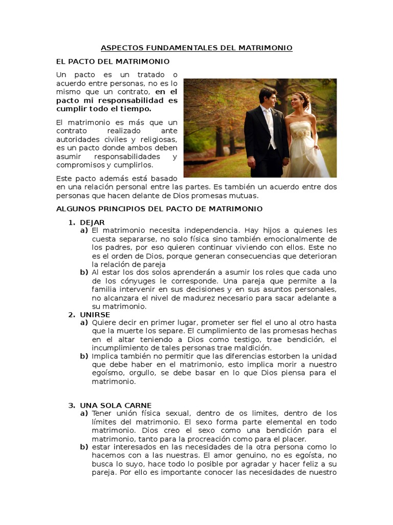 Aspectos Fundamentales Del Matrimonio Matrimonio Bendición