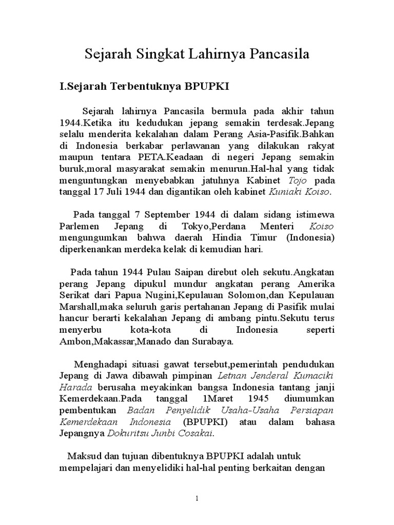 103216451 Sejarah Singkat Lahirnya Pancasila Doc