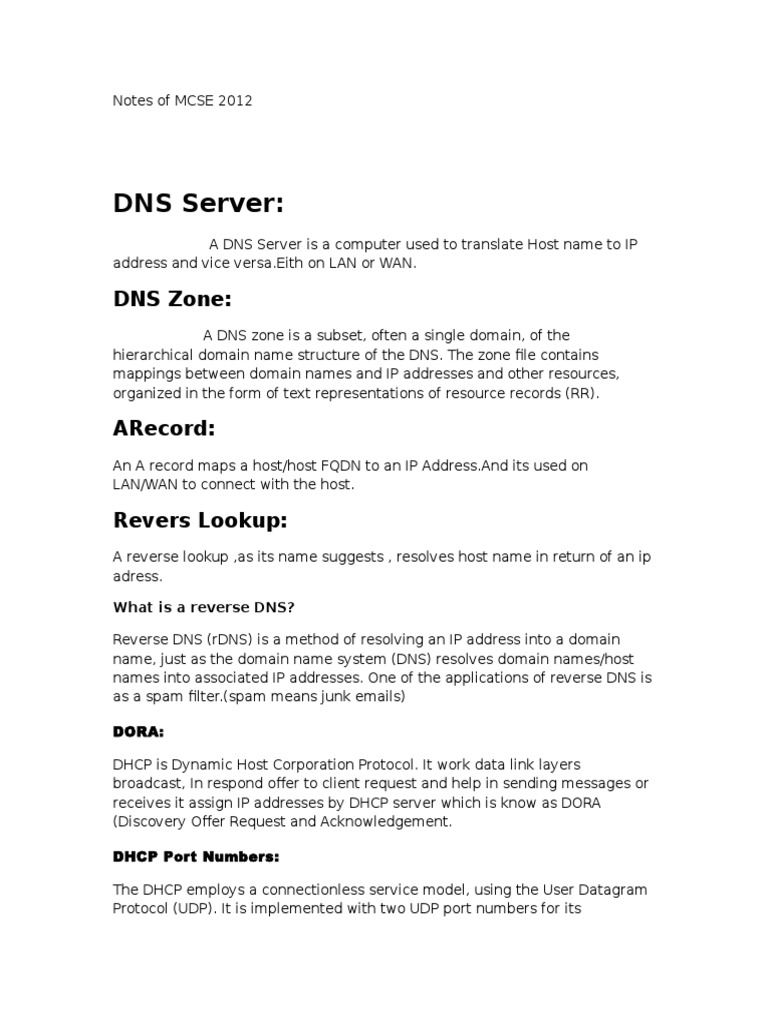 Mcse Notes | PDF