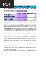 Lean Muscle Building Calculator Version 3