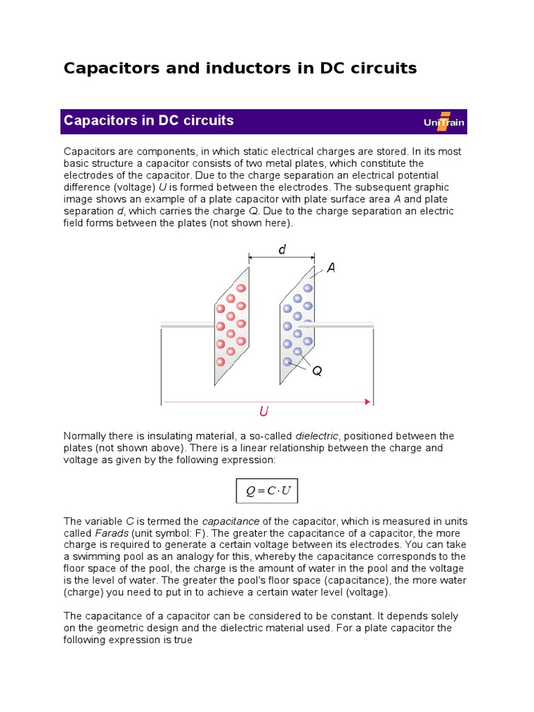 Capacitors and Inductors in DC Circuits PDF Capacitor Inductor