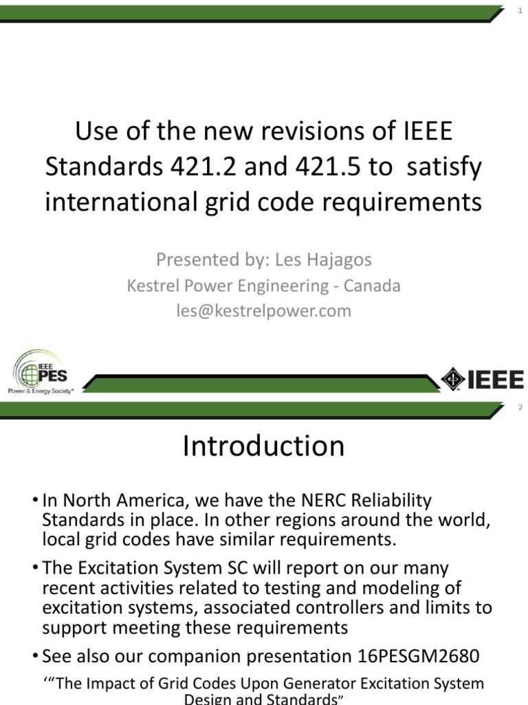 IEEE 421.5 for Grid Code Compliance | PDF | Electric Power System ...