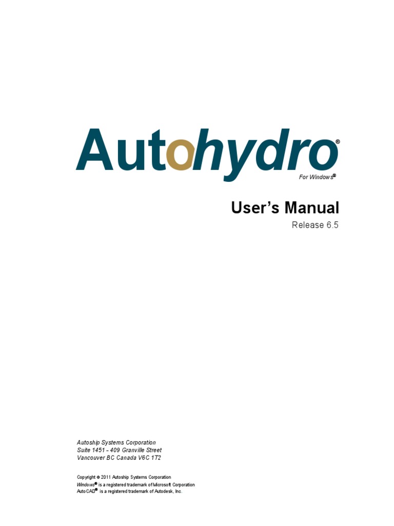 Autohydro Manual | PDF | Installation (Computer Programs) | Computer ...