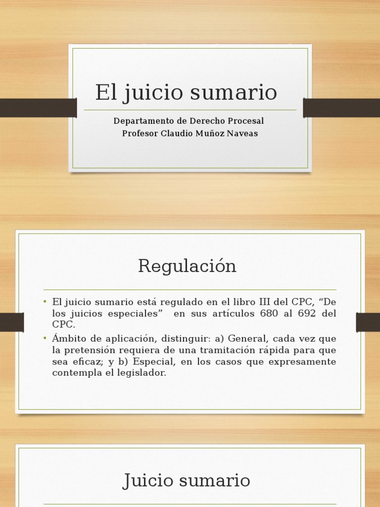 Juicio Sumario | Evidencia (Derecho) | Veredicto (Derecho)