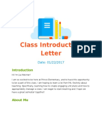Classintroductionletter