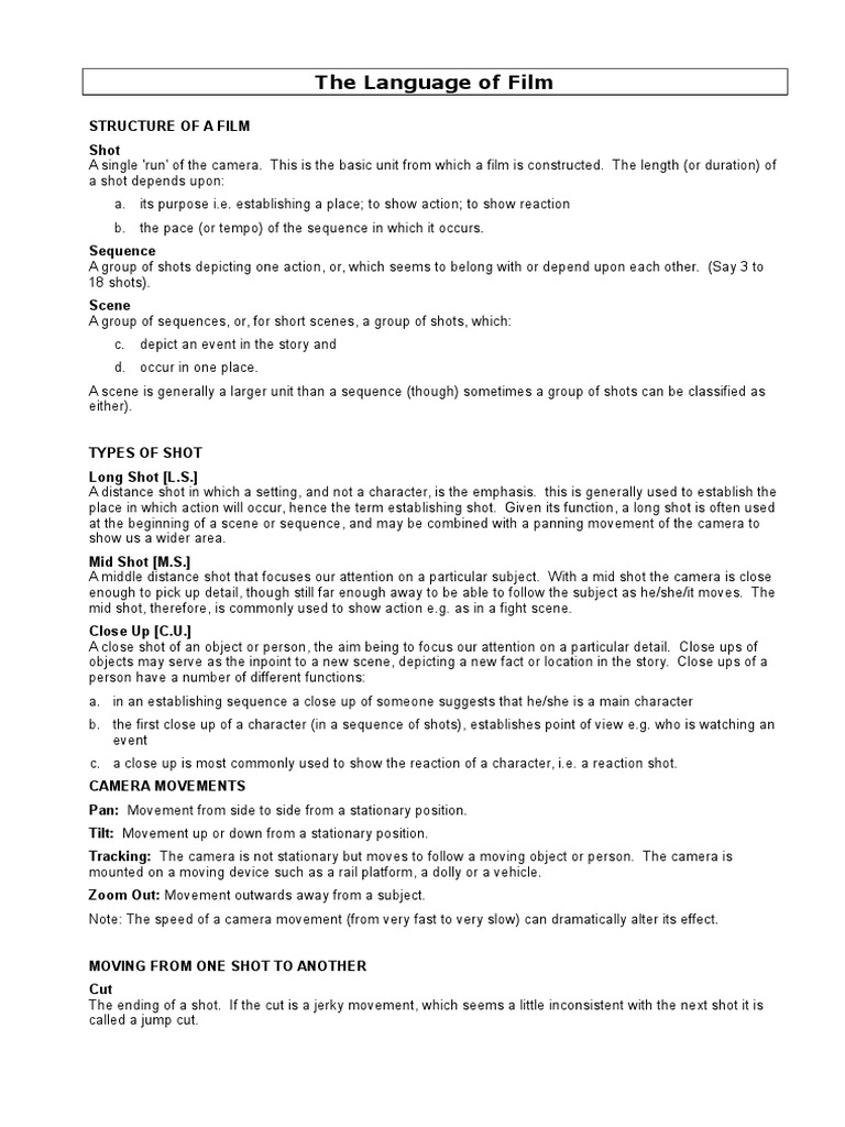 Language of Film | PDF | Camera | Attention
