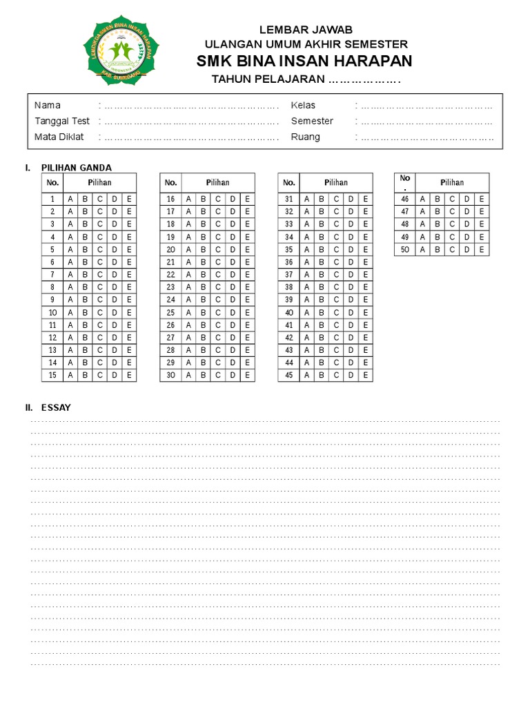 Lembar Jawaban