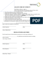 Delegate Code of Conduct and Release Form