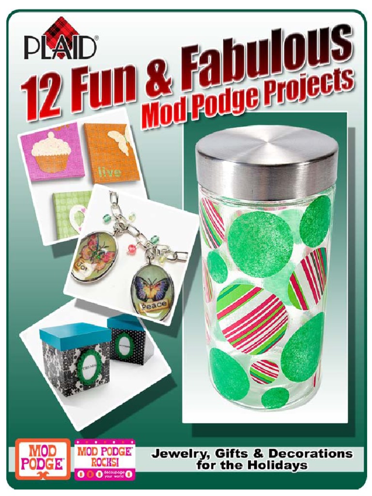 12 Fun Fabulous Mod Podge Projects PDF | PDF | Canvas | Paint
