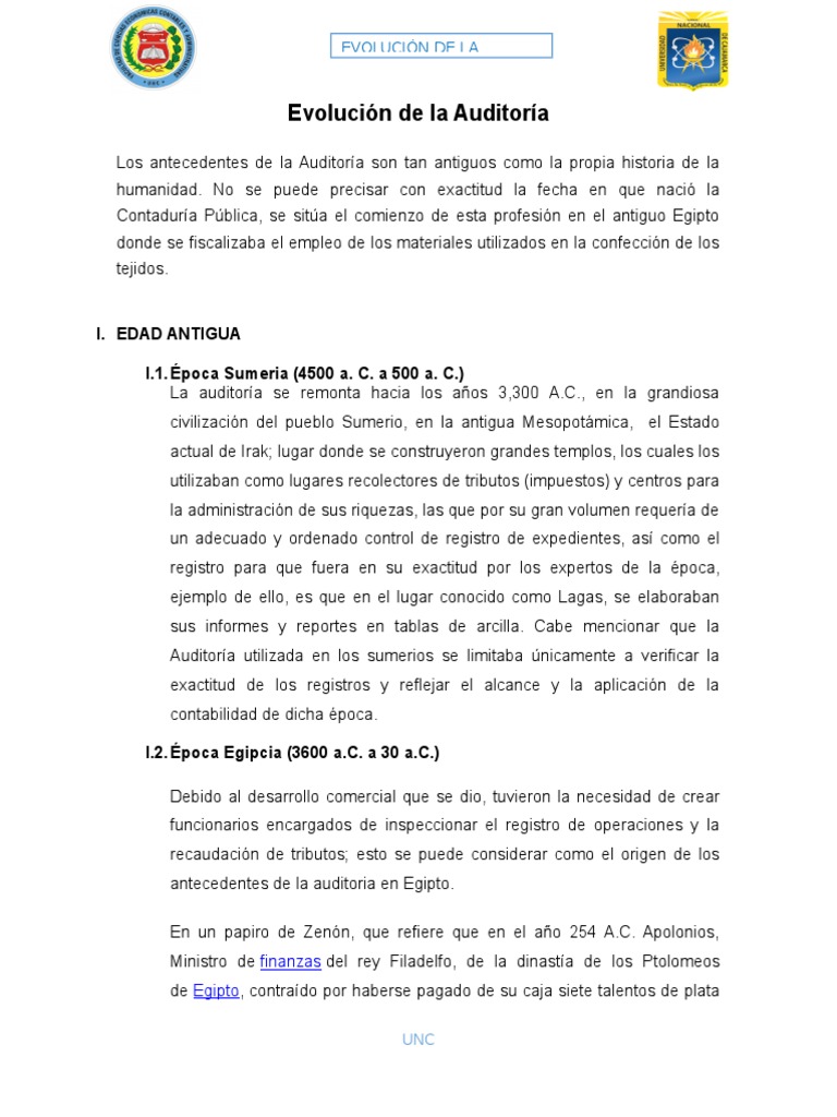 Evolución de La Auditoria | PDF | Auditoría financiera | Contralor