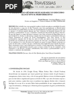 A Tríade Sexo-gênero-sexualidade No Discurso Elocutivo e Performativo - DANIEL MAZZARO - Revista Travessias 2017
