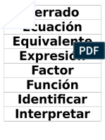 Algebra 1 Unit 5 Vocabulary (Traducida)