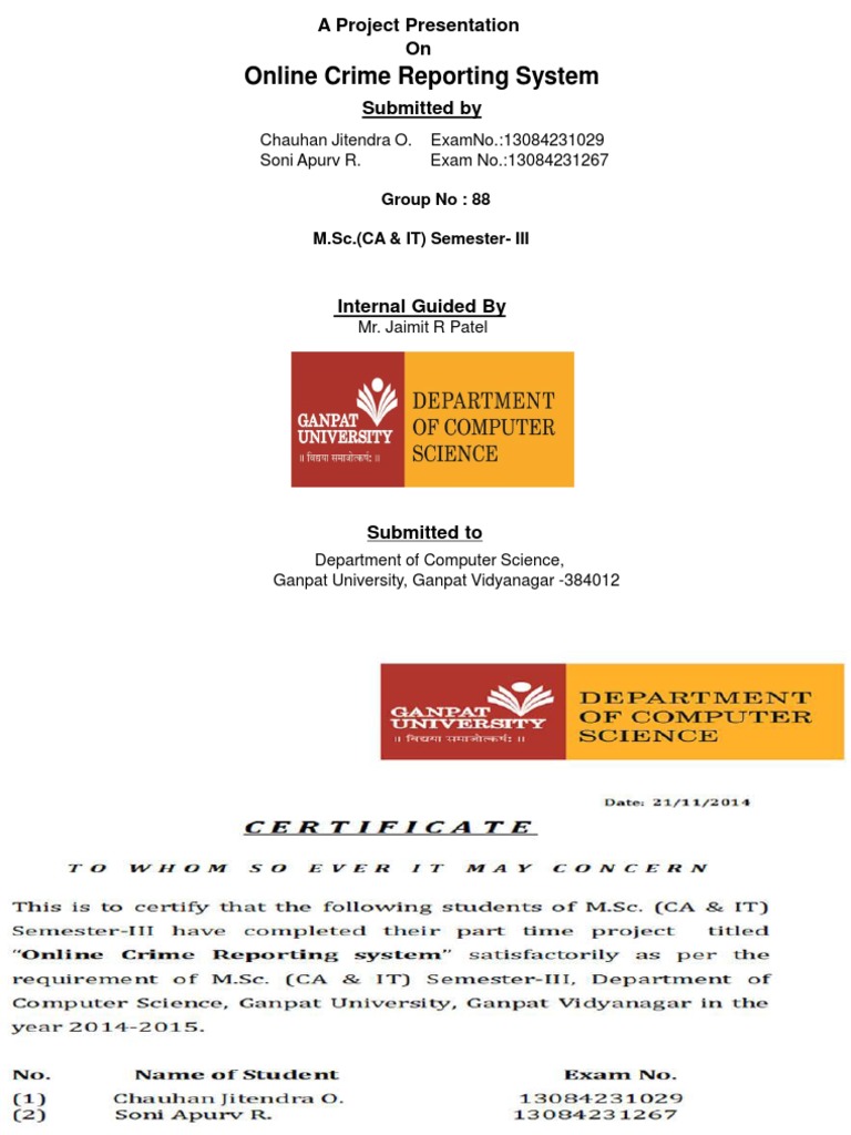 Online Crime Reporting System Project | PDF | Operating System | Web Server