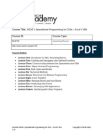 Aiche - Spreadsheet Programming For Chemical Engineering - Ela118 - Ilt - Course - Outline - Untimed - 01.15