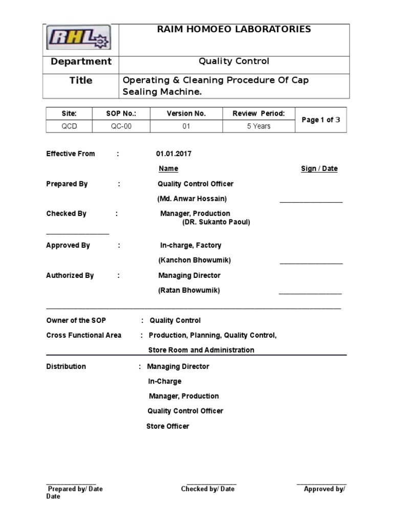 Sop For QC PDF Computing And Information Technology Business