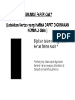 Reusable Paper Only