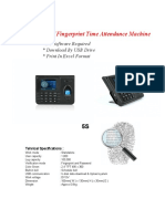 Self Fingerprint Time Attendance Machine: No Software Required Download by USB Drive Print in Excel Format