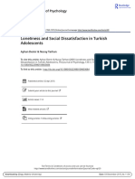 Loneliness and Social Dissatisfaction in Turkish Adolescents