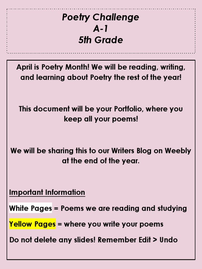 Poetry Challenge A 1 Pdf