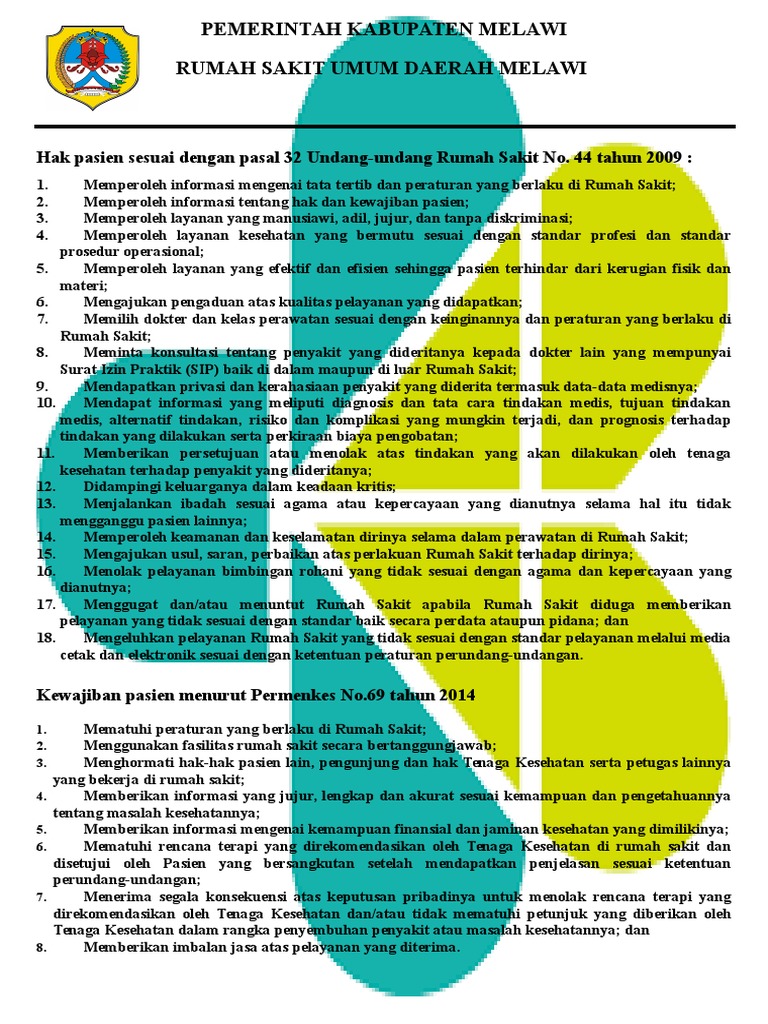 POSTER Hak Dan Kewajiban Pasien | PDF