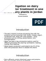 Investigation On Dairy Wastewater Treatment in Some Dairy Factories in Jordan