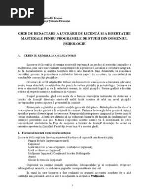 Ghid De Licenta Si Disertatie 2017 Fpse Pdf